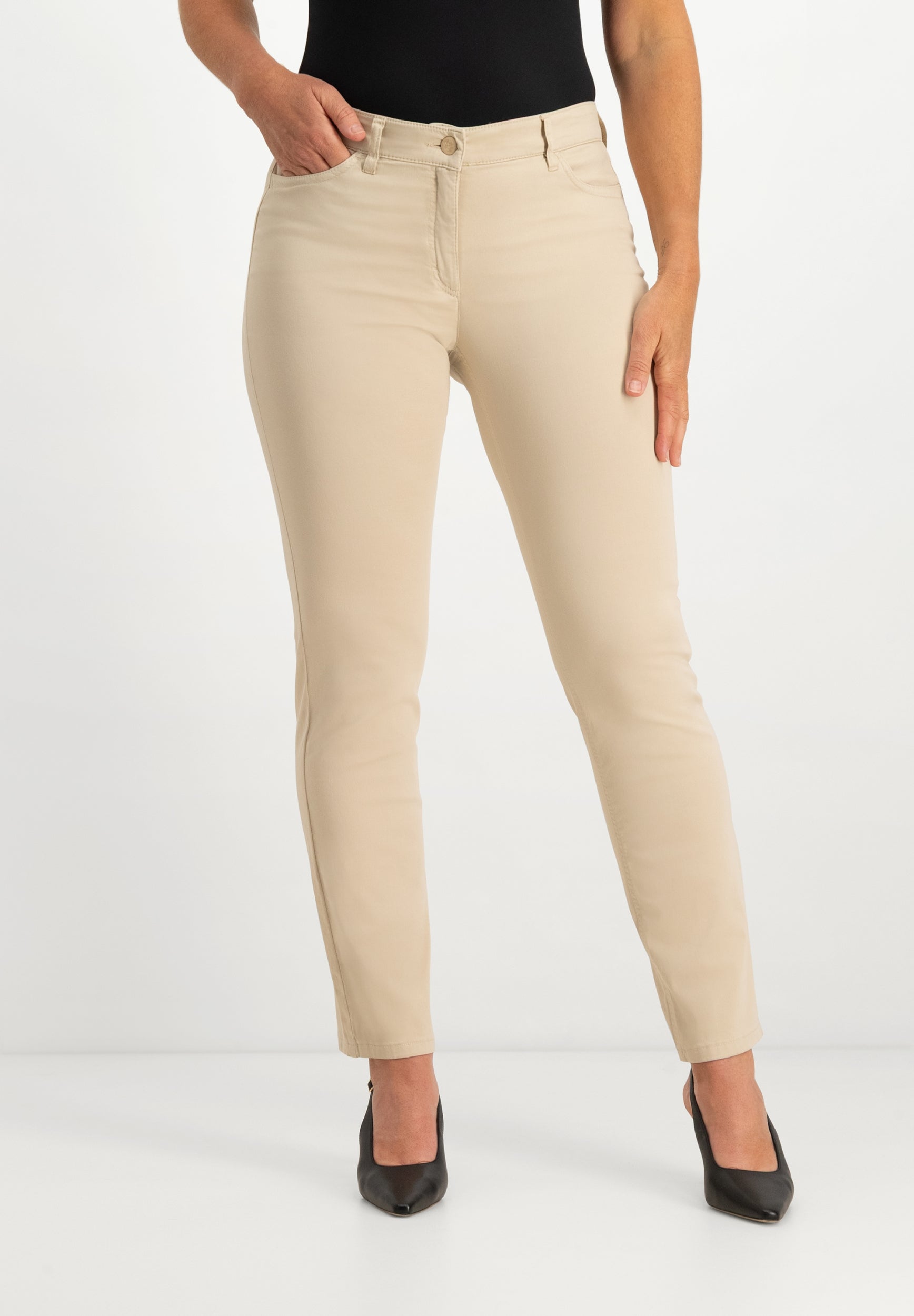 Kora Coloured Straight Pants | Stone