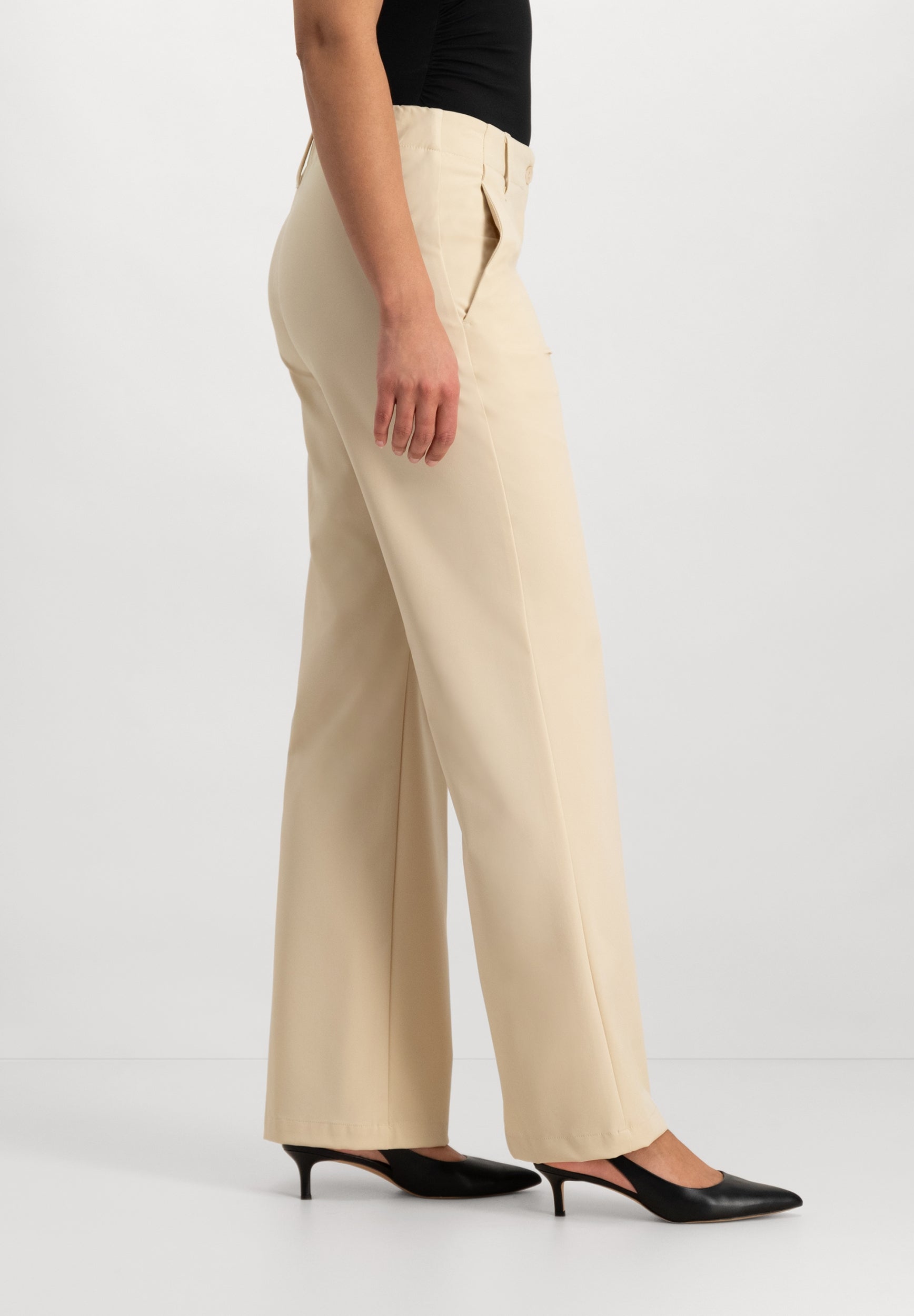 Jessie Wide Leg Pants | Light Beige