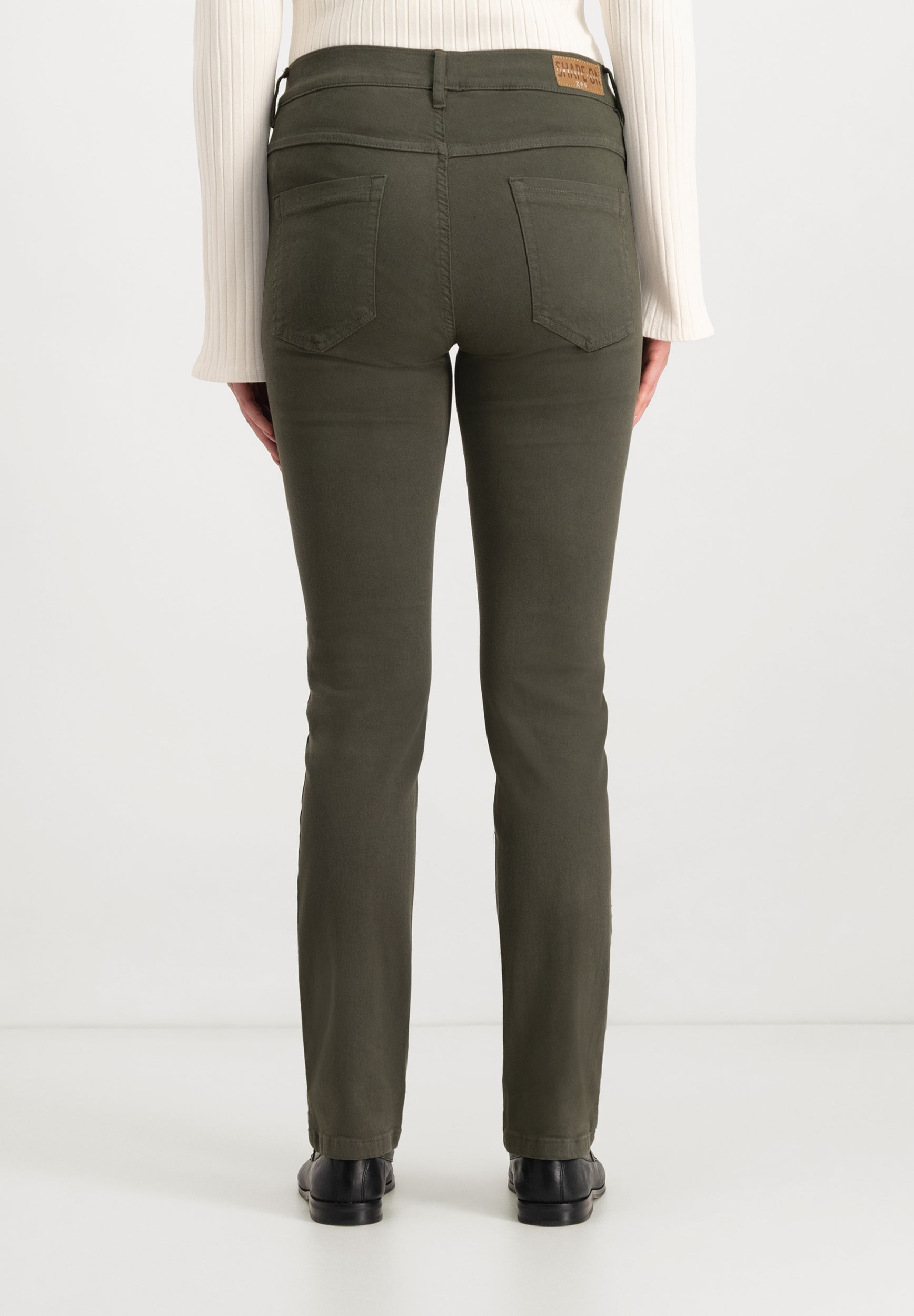 Twigie Coloured Shape-On Straight Jeans | Olive