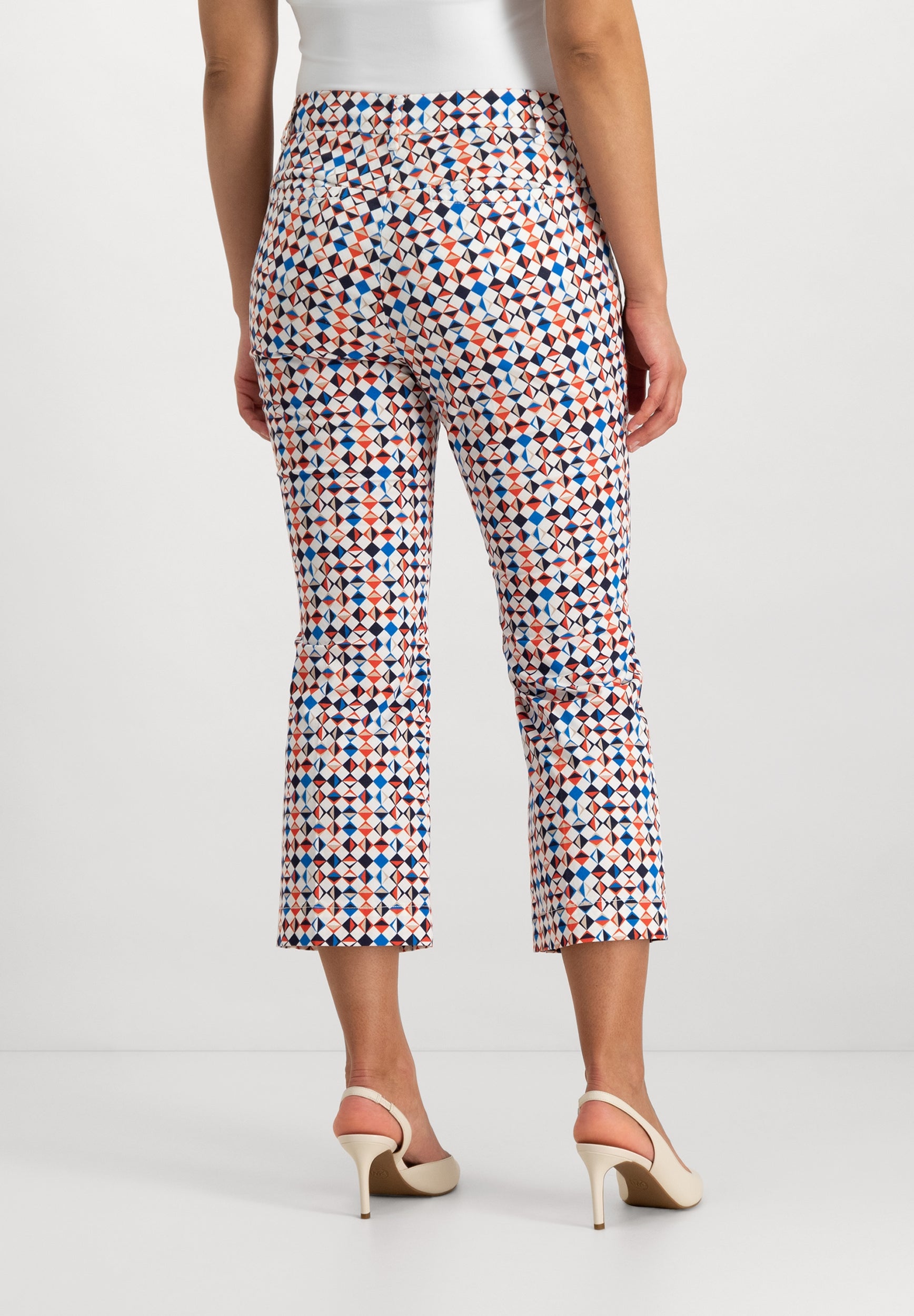 Verena Bootcut Chino Pants | White Mixed Colours