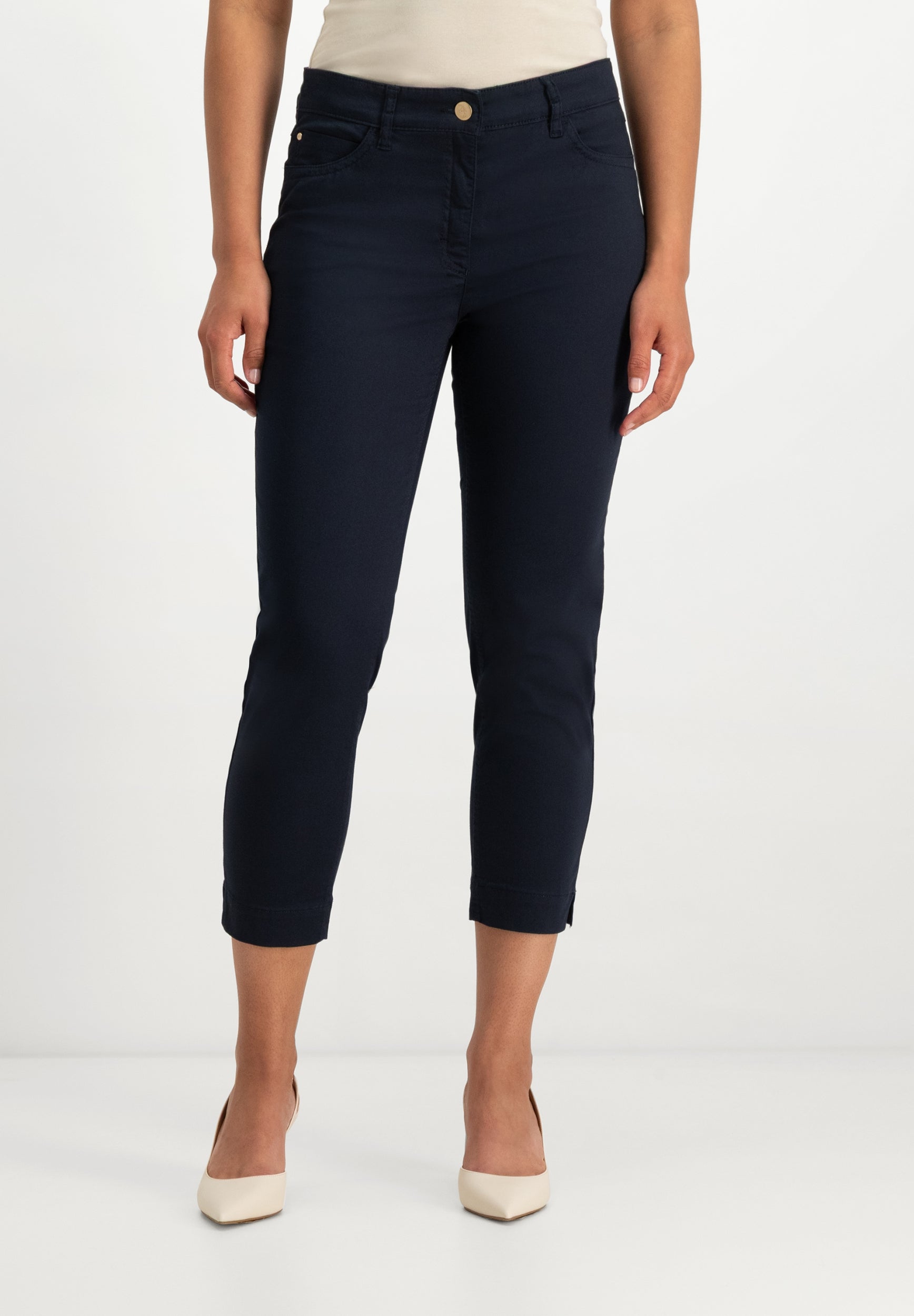 Kora Coloured Straight Pants | Navy