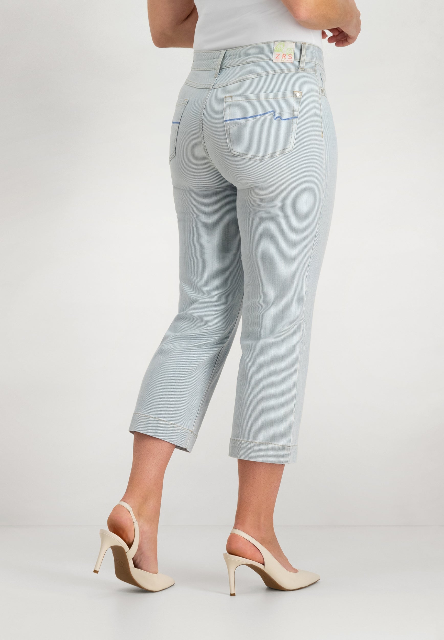 Kora Cropped Jeans | Bleached Stripe